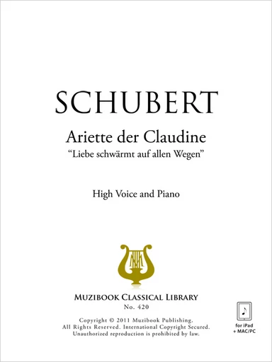 Ariette der Claudine D 239 - Franz Schubert - Muzibook Publishing