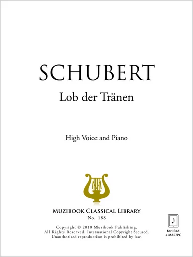 Lob der Tränen Op. 13 No. 2 D 711 - Franz Schubert - Muzibook Publishing