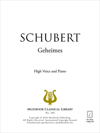 Geheimes Op. 14 No. 2 D 719 - Franz Schubert - Muzibook Publishing