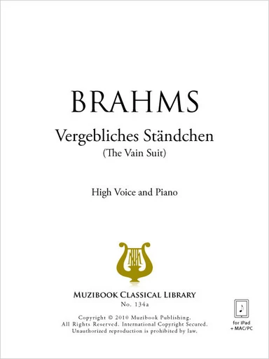 Vergebliches Ständchen - Johannes Brahms - Muzibook Publishing