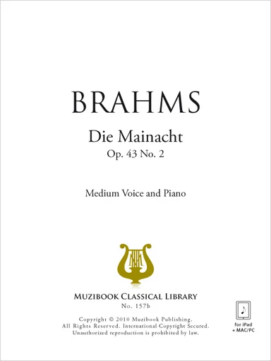 Die Mainacht - Johannes Brahms - Muzibook Publishing