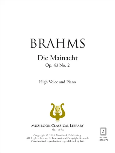 Die Mainacht - Johannes Brahms - Muzibook Publishing