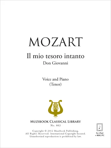 Il mio tesoro intanto - Wolfgang Amadeus Mozart - Muzibook Publishing