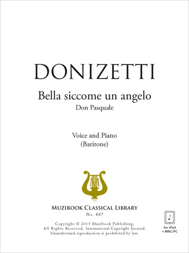 Bella siccome un angelo - Gaetano Donizetti - Muzibook Publishing