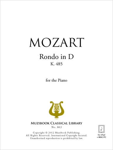 Rondo in D K 485 - Wolfgang Amadeus Mozart - Muzibook Publishing