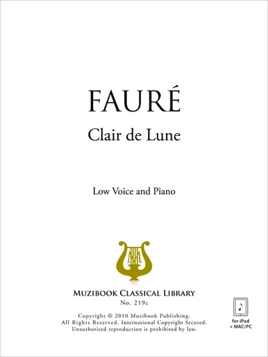 Clair de Lune - Gabriel Fauré - Muzibook Publishing