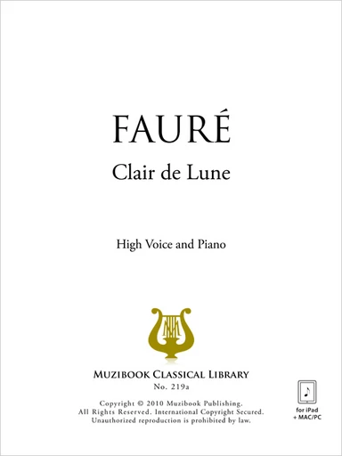 Clair de Lune - Gabriel Fauré - Muzibook Publishing