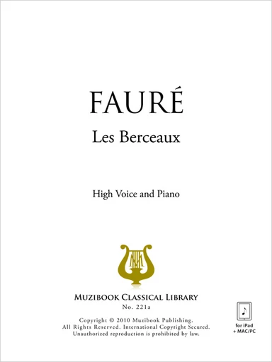 Les Berceaux - Gabriel Fauré - Muzibook Publishing