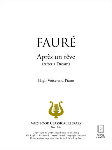 Après un rêve - Gabriel Fauré - Muzibook Publishing